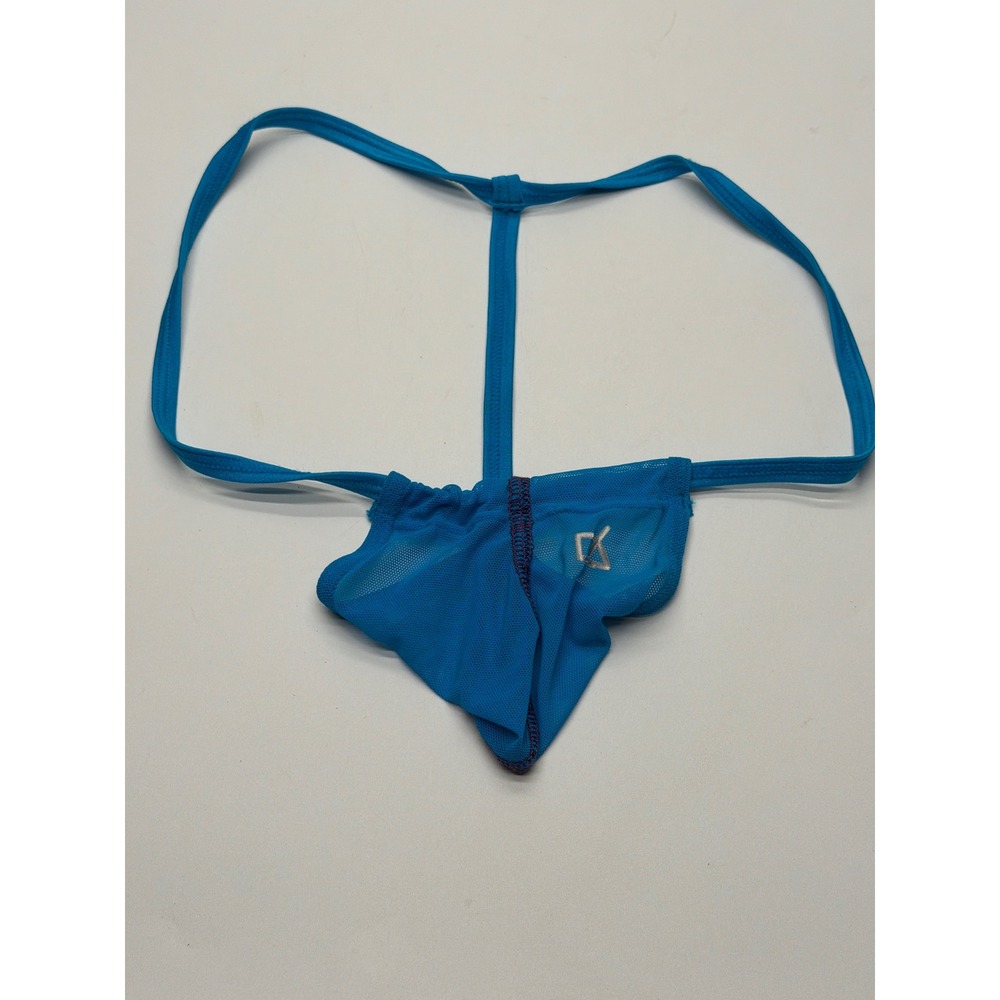Daniel Alexander Mens Mesh‎ G-String Thong Electric Blue Low Rise Sheer Pouch L